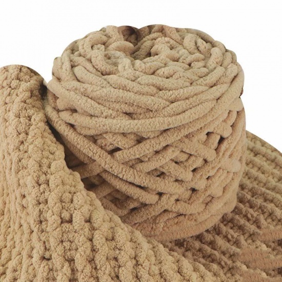 Picture of Polyester Super Soft Knitting Yarn Khaki 1 Roll