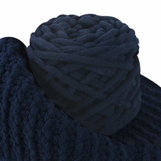 Picture of Polyester Super Soft Knitting Yarn Navy Blue 1 Roll