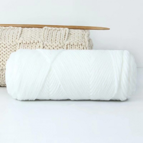 Picture of Acrylic Super Soft Knitting Yarn White 1 Roll