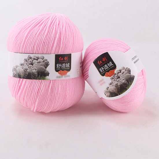 Picture of Wool Blend Super Soft Knitting Yarn Light Pink 1 Roll