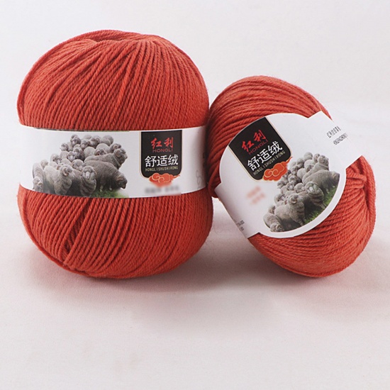 Picture of Wool Blend Super Soft Knitting Yarn Red 1 Roll