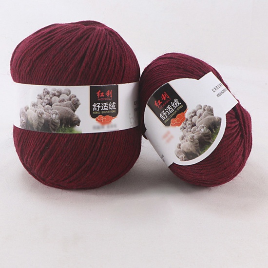 Picture of Wool Blend Super Soft Knitting Yarn Fuchsia 1 Roll