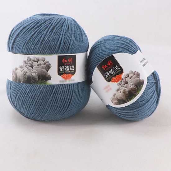 Picture of Wool Blend Super Soft Knitting Yarn Steel Gray 1 Roll
