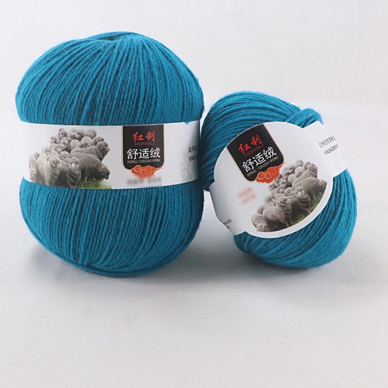 Picture of Wool Blend Super Soft Knitting Yarn Lake Blue 1 Roll