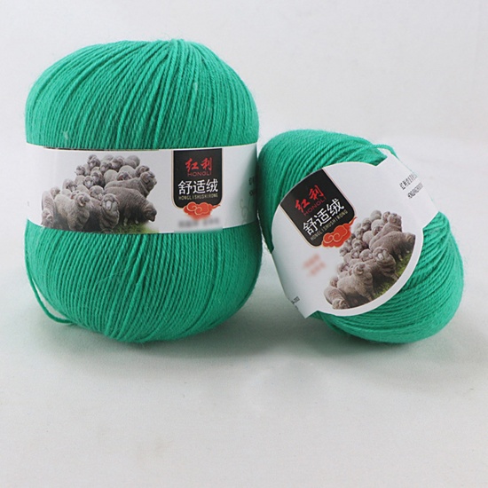 Picture of Wool Blend Super Soft Knitting Yarn Fruit Green 1 Roll