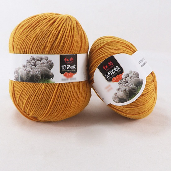 Picture of Wool Blend Super Soft Knitting Yarn Ginger 1 Roll