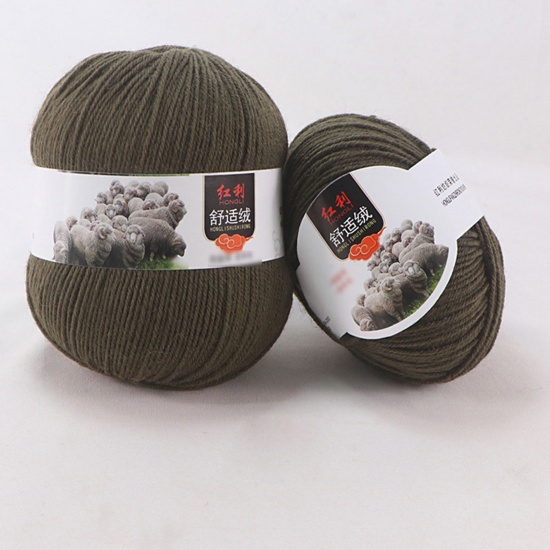 Picture of Wool Blend Super Soft Knitting Yarn Light Tan 1 Roll