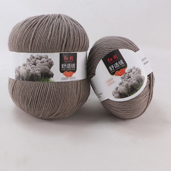Picture of Wool Blend Super Soft Knitting Yarn Light Tan 1 Roll