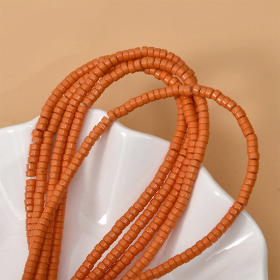 Image de Perles en Turquoise ( Synthétique) Style Ins Roue Orange 4mm x 2mm, 1 Enfilade (Env. 150 Pcs/Enfilade)