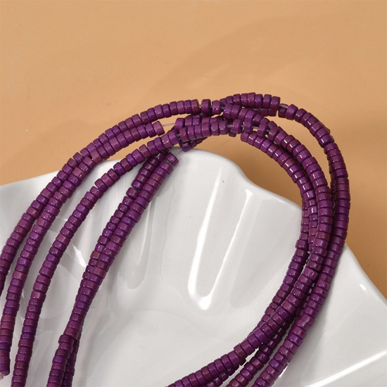 Image de Perles en Turquoise ( Synthétique) Style Ins Roue Violet 4mm x 2mm, 1 Enfilade (Env. 150 Pcs/Enfilade)