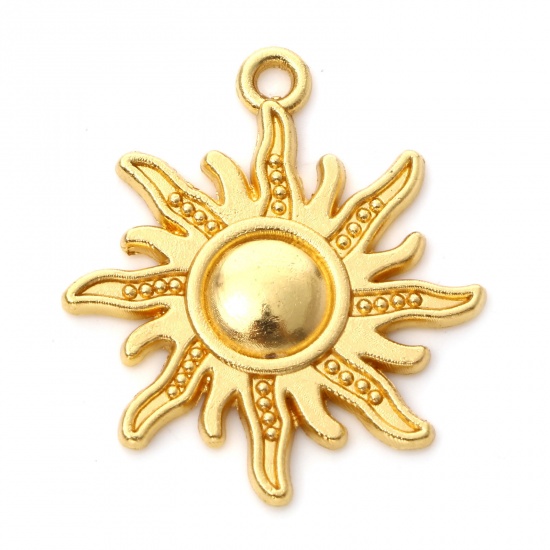 Picture of Zinc Based Alloy Galaxy Charms Gold Plated Sun 28mm x 25mm, 20 PCs