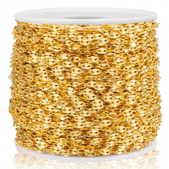 Bild von 304 Edelstahl Lippen geformte Kette Vergoldet 2mm, 5 Meter