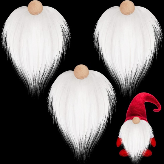 Picture of Polyester & Acrylic Christmas DIY Handmade Craft Materials Accessories White Doll Mustache 18cm x 9cm, 1 Set