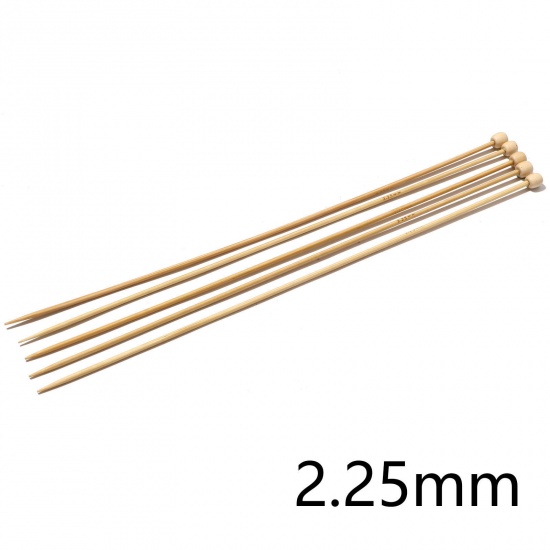 Picture of (US1 2.25mm) Bamboo Single Pointed Knitting Needles Natural 25cm(9 7/8") long, 5 PCs
