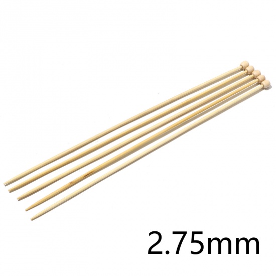 Picture of (US2 2.75mm) Bamboo Single Pointed Knitting Needles Natural 25cm(9 7/8") long, 5 PCs