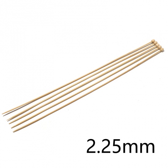 Picture of (US1 2.25mm) Bamboo Single Pointed Knitting Needles Natural 35cm(13 6/8") long, 5 PCs