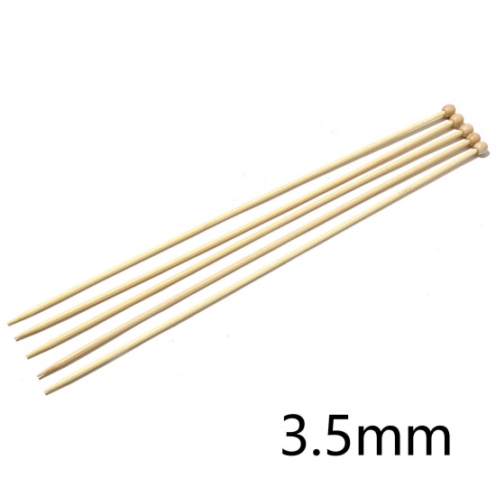Picture of (US4 3.5mm) Bamboo Single Pointed Knitting Needles Natural 35cm(13 6/8") long, 5 PCs