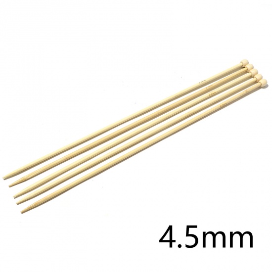 Picture of (US7 4.5mm) Bamboo Single Pointed Knitting Needles Natural 35cm(13 6/8") long, 5 PCs