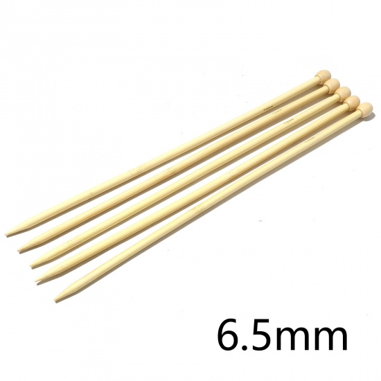Picture of (US10.5 6.5mm) Bamboo Single Pointed Knitting Needles Natural 35cm(13 6/8") long, 5 PCs