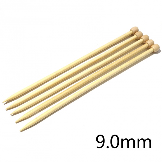 Picture of (US13 9.0mm) Bamboo Single Pointed Knitting Needles Natural 35cm(13 6/8") long, 5 PCs