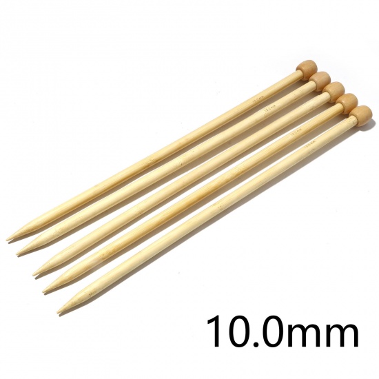 Picture of (US15 10.0mm) Bamboo Single Pointed Knitting Needles Natural 35cm(13 6/8") long, 5 PCs