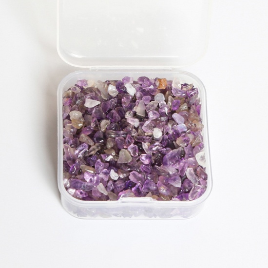 Picture of Amethyst ( Natural ) Loose Cabochons (No Hole) Chip Beads Purple 3mm - 2mm, 1 Box