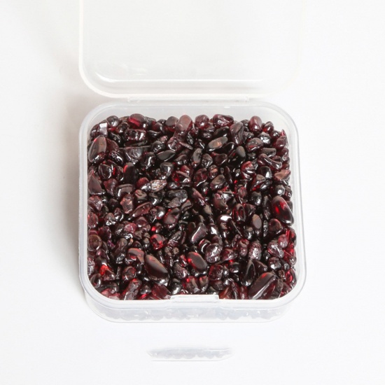 Picture of Garnet ( Natural ) Loose Cabochons (No Hole) Chip Beads Wine Red 3mm - 2mm, 1 Box