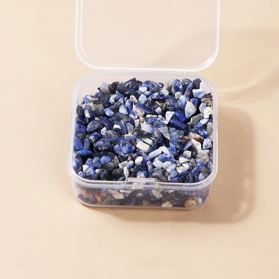 Picture of Blue-vein Stone ( Natural ) Loose Cabochons (No Hole) Chip Beads Blue 3mm - 2mm, 1 Box