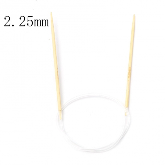 Picture of (US1 2.25mm) Bamboo & Plastic Circular Knitting Needles Beige 40cm(15 6/8") long, 1 Piece