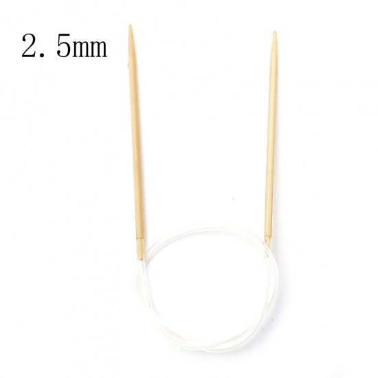 Picture of 2.5mm Bamboo & Plastic Circular Knitting Needles Beige 40cm(15 6/8") long, 1 Piece