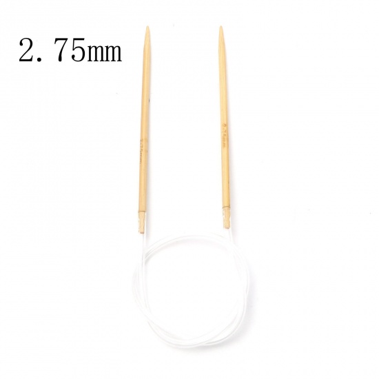Picture of (US2 2.75mm) Bamboo & Plastic Circular Knitting Needles Beige 40cm(15 6/8") long, 1 Piece