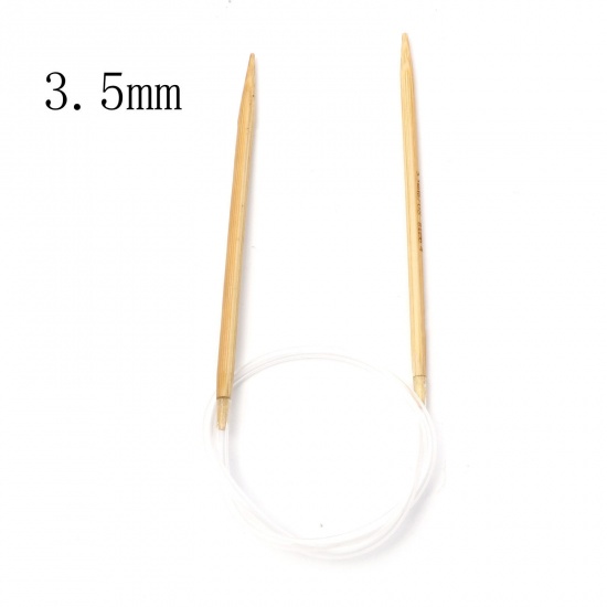 Picture of (US4 3.5mm) Bamboo & Plastic Circular Knitting Needles Beige 40cm(15 6/8") long, 1 Piece