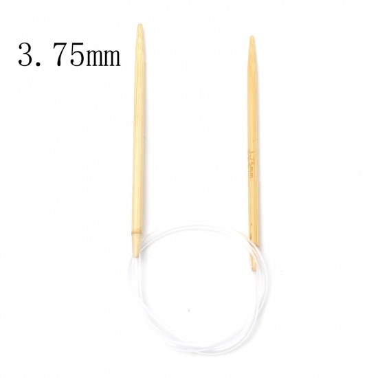 Picture of (US5 3.75mm) Bamboo & Plastic Circular Knitting Needles Beige 40cm(15 6/8") long, 1 Piece