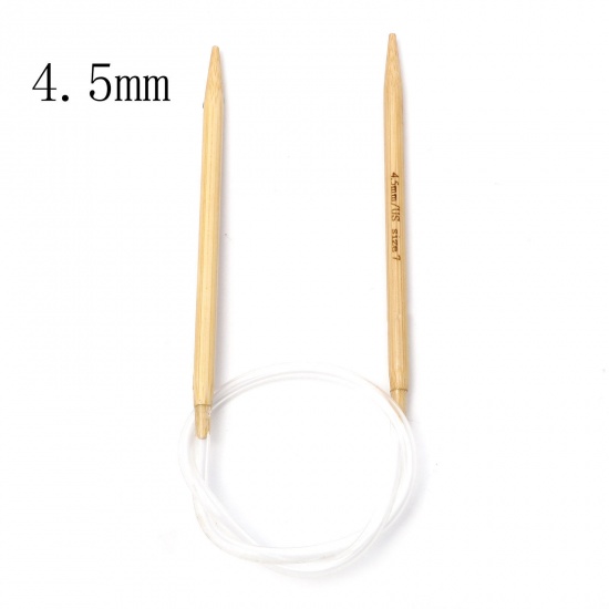 Picture of (US7 4.5mm) Bamboo & Plastic Circular Knitting Needles Beige 40cm(15 6/8") long, 1 Piece