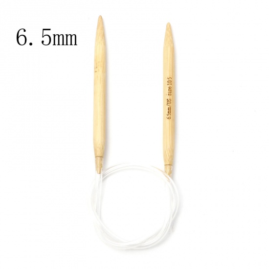 Picture of (US10.5 6.5mm) Bamboo & Plastic Circular Knitting Needles Beige 40cm(15 6/8") long, 1 Piece