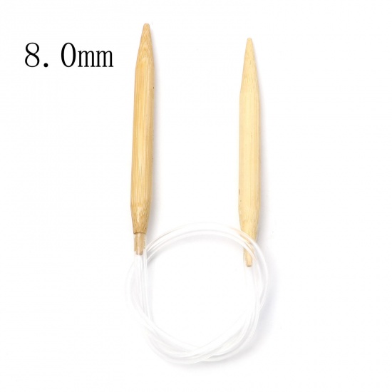 Picture of (US11 8.0mm) Bamboo & Plastic Circular Knitting Needles Beige 40cm(15 6/8") long, 1 Piece