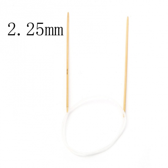 Picture of (US1 2.25mm) Bamboo & Plastic Circular Knitting Needles Beige 60cm(23 5/8") long, 1 Piece