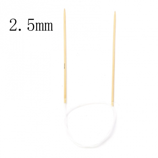 Picture of 2.5mm Bamboo & Plastic Circular Knitting Needles Beige 60cm(23 5/8") long, 1 Piece