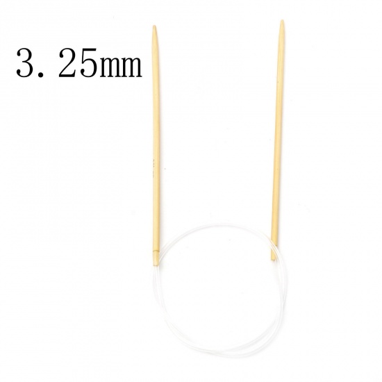 Picture of (US3 3.25mm) Bamboo & Plastic Circular Knitting Needles Beige 60cm(23 5/8") long, 1 Piece