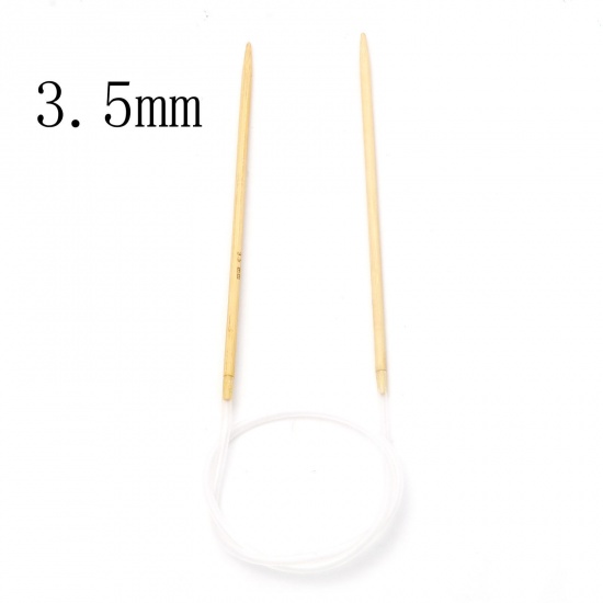 Picture of (US4 3.5mm) Bamboo & Plastic Circular Knitting Needles Beige 60cm(23 5/8") long, 1 Piece