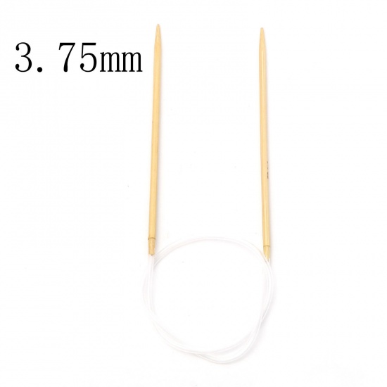 Picture of (US5 3.75mm) Bamboo & Plastic Circular Knitting Needles Beige 60cm(23 5/8") long, 1 Piece