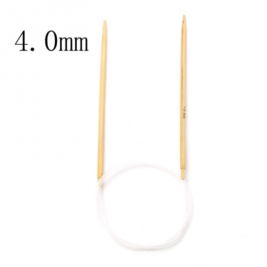 Picture of (US6 4.0mm) Bamboo & Plastic Circular Knitting Needles Beige 60cm(23 5/8") long, 1 Piece