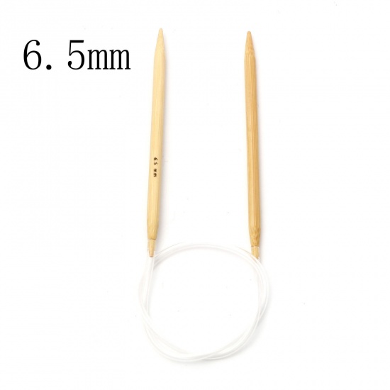 Picture of (US10.5 6.5mm) Bamboo & Plastic Circular Knitting Needles Beige 60cm(23 5/8") long, 1 Piece