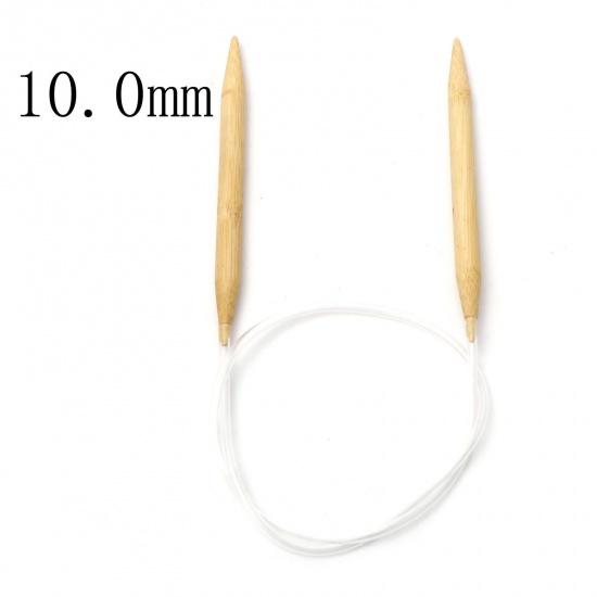 Image de (US15 10.0mm) Aiguilles Circulaire en Bambou & Plastique Beige 80cm long, 1 Pièce