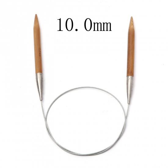 Picture of (US15 10.0mm) Bamboo & Stainless Steel Circular Knitting Needles Brown 80cm(31 4/8") long, 1 Piece