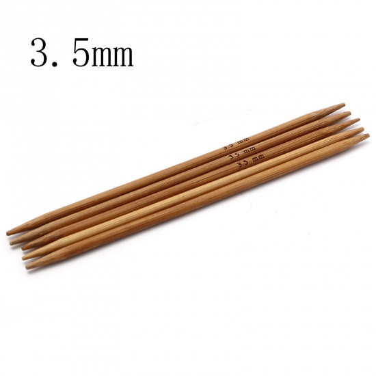 Immagine di (US4 3.5mm) Bambù DP Ferri da Maglia Marrone 13cm Lunghezza, 5 Pz