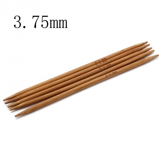 Immagine di (US5 3.75mm) Bambù DP Ferri da Maglia Marrone 13cm Lunghezza, 5 Pz