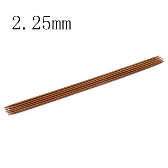 Picture of (US1 2.25mm) Bamboo Double Pointed Knitting Needles Brown 20cm(7 7/8") long, 5 PCs