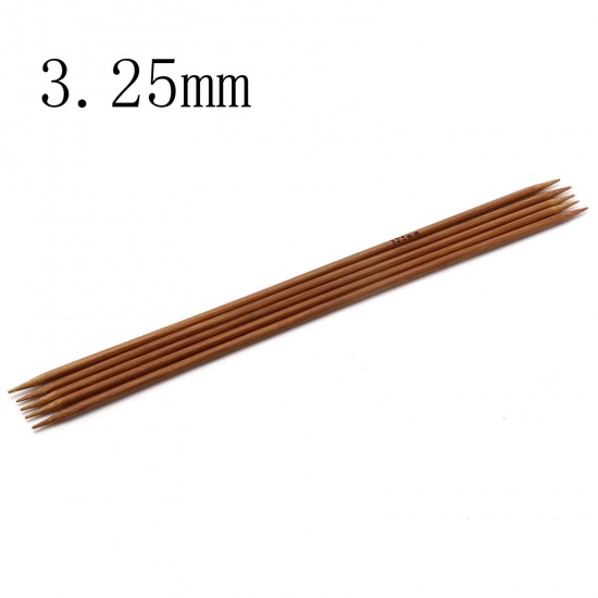 Picture of (US3 3.25mm) Bamboo Double Pointed Knitting Needles Brown 20cm(7 7/8") long, 5 PCs