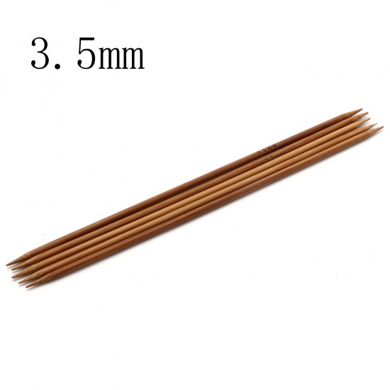 Immagine di (US4 3.5mm) Bambù DP Ferri da Maglia Marrone 20cm Lunghezza, 5 Pz